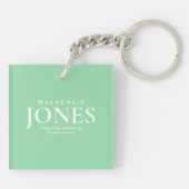 Persoonlijk merk BedrijfsModerne Munt Groen Sleutelhanger (Achterkant)