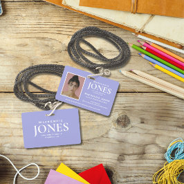 Persoonlijk merk Logo Modern Paars-werknemerspasje Badge