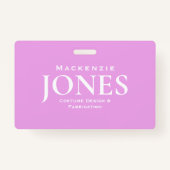 Persoonlijk merk Logo Modern Roze Personenbadge Badge (Voorkant)