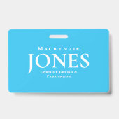 Persoonlijk merk Logo Modern Turquoise Employee Badge (Voorzijde)