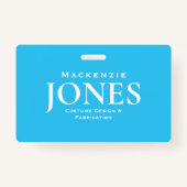 Persoonlijk merk Logo Modern Turquoise Employee Badge (Voorkant)