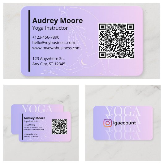 Persoonlijk merk Yoga Instructor Visitekaartje