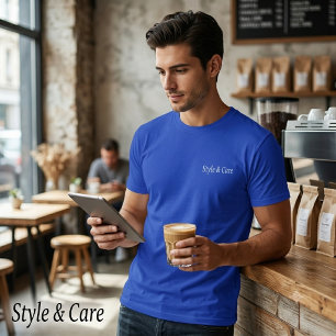 Persoonlijk merklabel donker diep koninklijk t-shirt