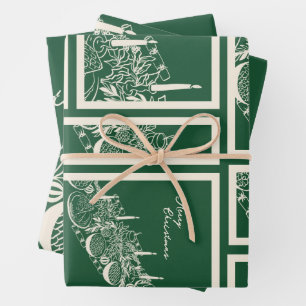 Persoonlijk Merry Christmas Tafel Minimaal Design  Inpakpapier Vel