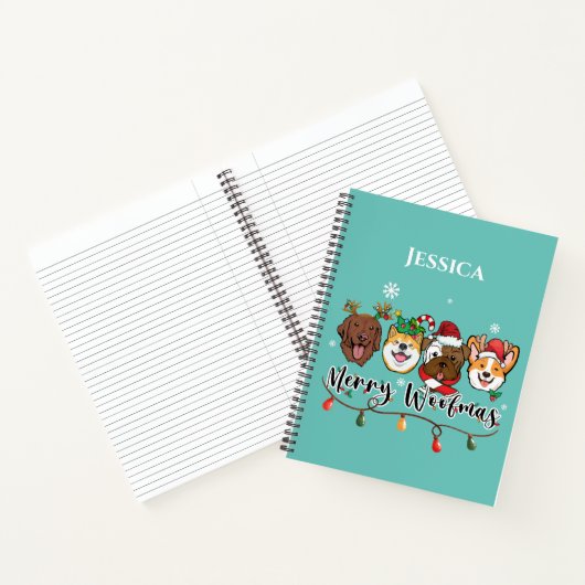 Persoonlijk Merry Woofmas Notitieboek (Binnen)