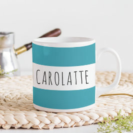 Persoonlijk Met Naam Aangepaste Turquoise Koffiemok