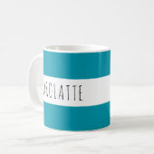 Persoonlijk Met Naam Aangepaste Turquoise Koffiemok (Voorkant links)