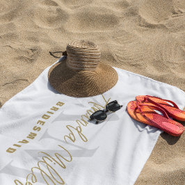 Persoonlijk Met Naam Witgoud Moderne Monogram Strandlaken