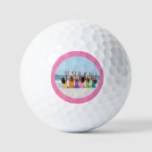 Persoonlijk Met Uw Eigen Foto Met Roze Lijst Golfballen (Voorkant)