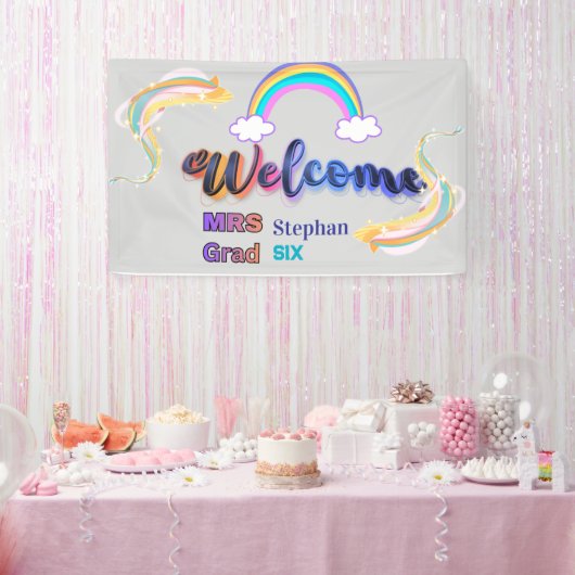 Persoonlijk Mevrouw Welkom Bord | Aangepaste Onder Spandoek (Feest)