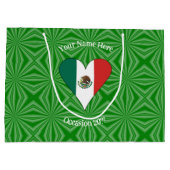 Persoonlijk Mexicaans Vlag Hart Groot Cadeauzakje (Achterkant)
