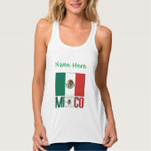 Persoonlijk Mexicaans Vlag Naam Ontwerp Dames Tanktop (Voorkant)
