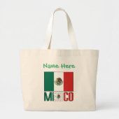 Persoonlijk Mexicaans Vlagontwerp Grote Tote Bag (Voorkant)