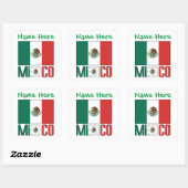 Persoonlijk Mexico Vlag Vierkant Label (Vel)