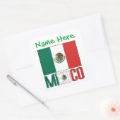 Persoonlijk Mexico Vlag Vierkant Label (Envelop)