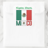 Persoonlijk Mexico Vlag Vierkant Label (Tas)
