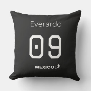 Persoonlijk Mexico Voetbal Doel Zwart T-Shirt Kussen