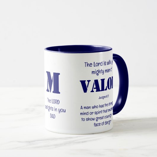 Persoonlijk MIGHTS MAN VAN VALOR Vaderdag Mok (Voorkant rechts)