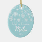 Persoonlijk Mijn eerste kerstwinter Snowflake 1 Keramisch Ornament (Rechts)