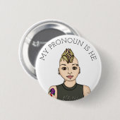 Persoonlijk mijn woordvoerder is hij ronde button 5,7 cm (Voorkant /achterkant)