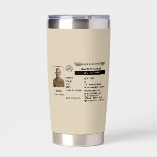 Persoonlijk militair dienstrecord cadeau geïsoleerde drinkbeker