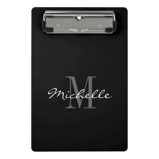Persoonlijk mini klembord met elegant monogram (Voorkant)
