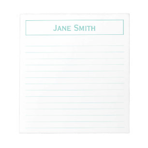 Persoonlijk: minimaal Blauwgroen en wit voor bedri Notitieblok