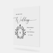 Persoonlijk minimaal monogram trouwbord acryl bord (Hoek)