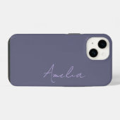 Persoonlijk Minimal Modern Paars iPhone Hoesje (Achterkant horizontaal)