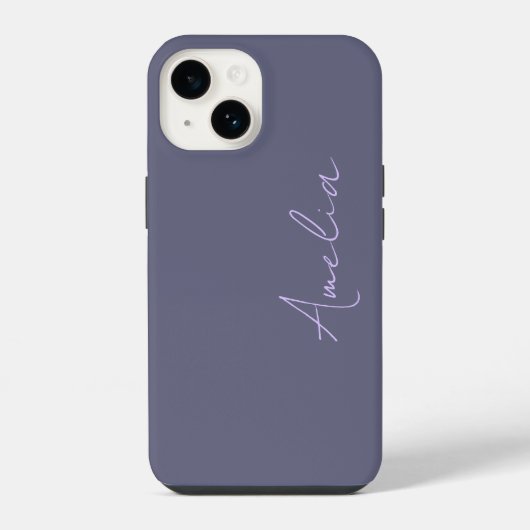 Persoonlijk Minimal Modern Paars iPhone Hoesje (Achterkant)