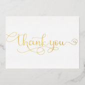 Persoonlijk Minimal Modern Schrift Wit Bedankt Folie Feestdagenkaart (Voorkant)