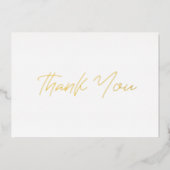 Persoonlijk Minimal Modern Schrift Wit Bedankt Folie Feestdagenkaart (Voorkant)