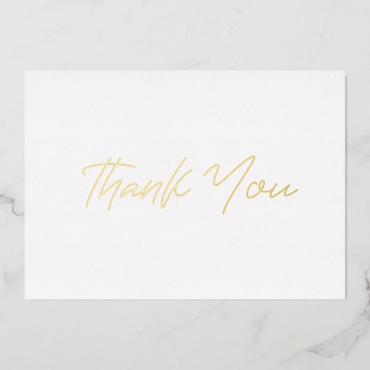 Persoonlijk Minimal Modern Schrift Wit Bedankt Folie Feestdagenkaart (Voorkant)