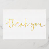 Persoonlijk Minimal Modern Schrift Wit Dank Je Folie Feestdagenkaart (Voorkant)