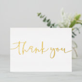 Persoonlijk Minimal Modern Schrift Wit Dank Je Folie Feestdagenkaart (Staand Voorkant)