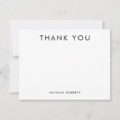 Persoonlijk Minimal Modern Zwart en Wit Bedankkaart (Voorkant)