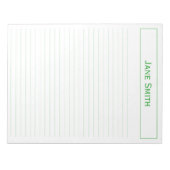 Persoonlijk: Minimale Groen en Wit van het bedrijf Notitieblok (Voorkant)