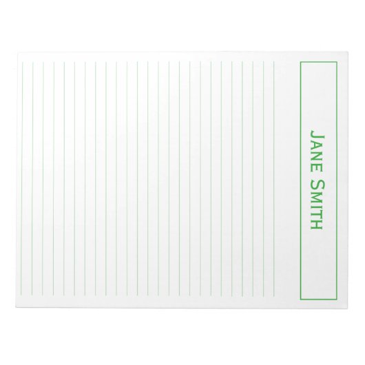 Persoonlijk: Minimale Groen en Wit van het bedrijf Notitieblok (Voorkant)