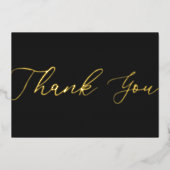 Persoonlijk Minimale Moderne Zwarte Gold Hartelijk Folie Feestdagenkaart (Voorkant)