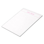 Persoonlijk: Minimale roze en witte bedrijfskleur Notitieblok (Schuin)