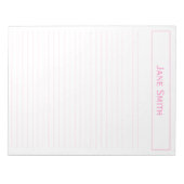 Persoonlijk: Minimale roze en witte bedrijfskleur Notitieblok (Voorkant)