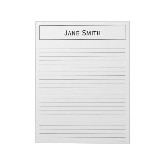 Persoonlijk: Minimale zwart-witverhouding voor bed Notitieblok (Linkerzijde)