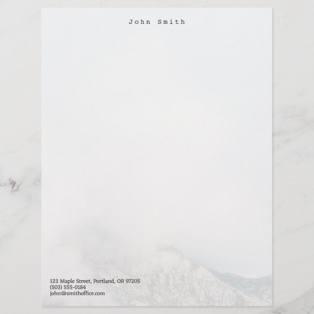 Persoonlijk Minimalistisch Berglandschap Briefhoofd (Voorkant)
