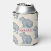 Persoonlijk Minimalistisch Cute Capybara Patroon Blikjeskoeler (Blikje Achterkant)