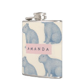 Persoonlijk Minimalistisch Cute Capybara Patroon Heupfles (Links)