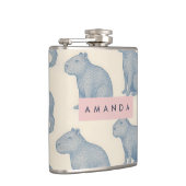Persoonlijk Minimalistisch Cute Capybara Patroon Heupfles (Rechts)