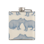 Persoonlijk Minimalistisch Cute Capybara Patroon Heupfles (Achterkant)