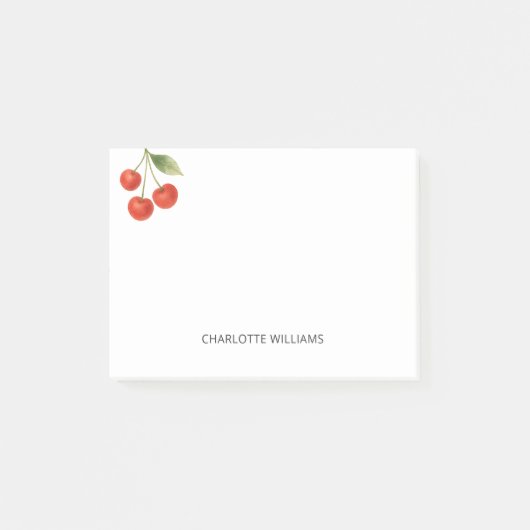 Persoonlijk Minimalistisch Cute Kers Fruit Post-it® Notes (Voorkant)