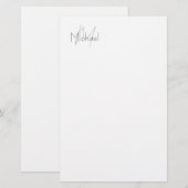 Persoonlijk Minimalistisch Eenvoudig Modern Naam Briefpapier (Voorkant / Achterkant)