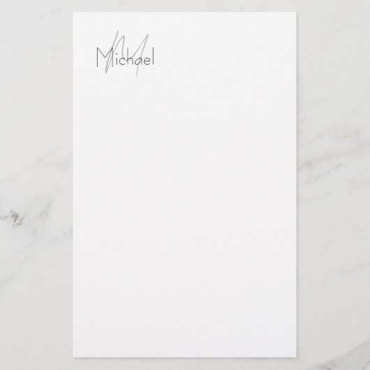 Persoonlijk Minimalistisch Eenvoudig Modern Naam Briefpapier (Voorkant)